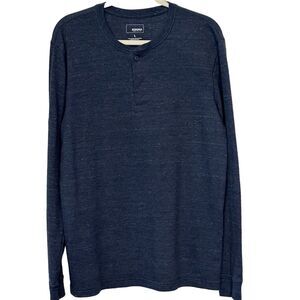 Sonoma Men's Long Sleeve Henley Shirt Blue Size L Casual Fall